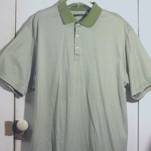 Greg Norman Polo Golf Shirt XXL Green and White